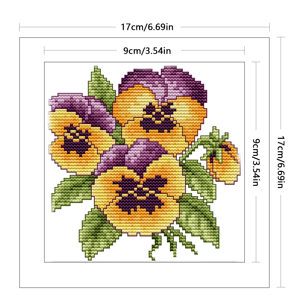 Partial Embroidery Eco-cotton Thread 14CT Printed Flower Cross Stitch ...