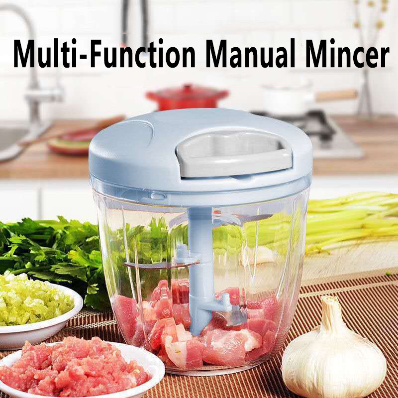 Hand Food Chopper Manual Rope Food Processor with Pounding Garlic