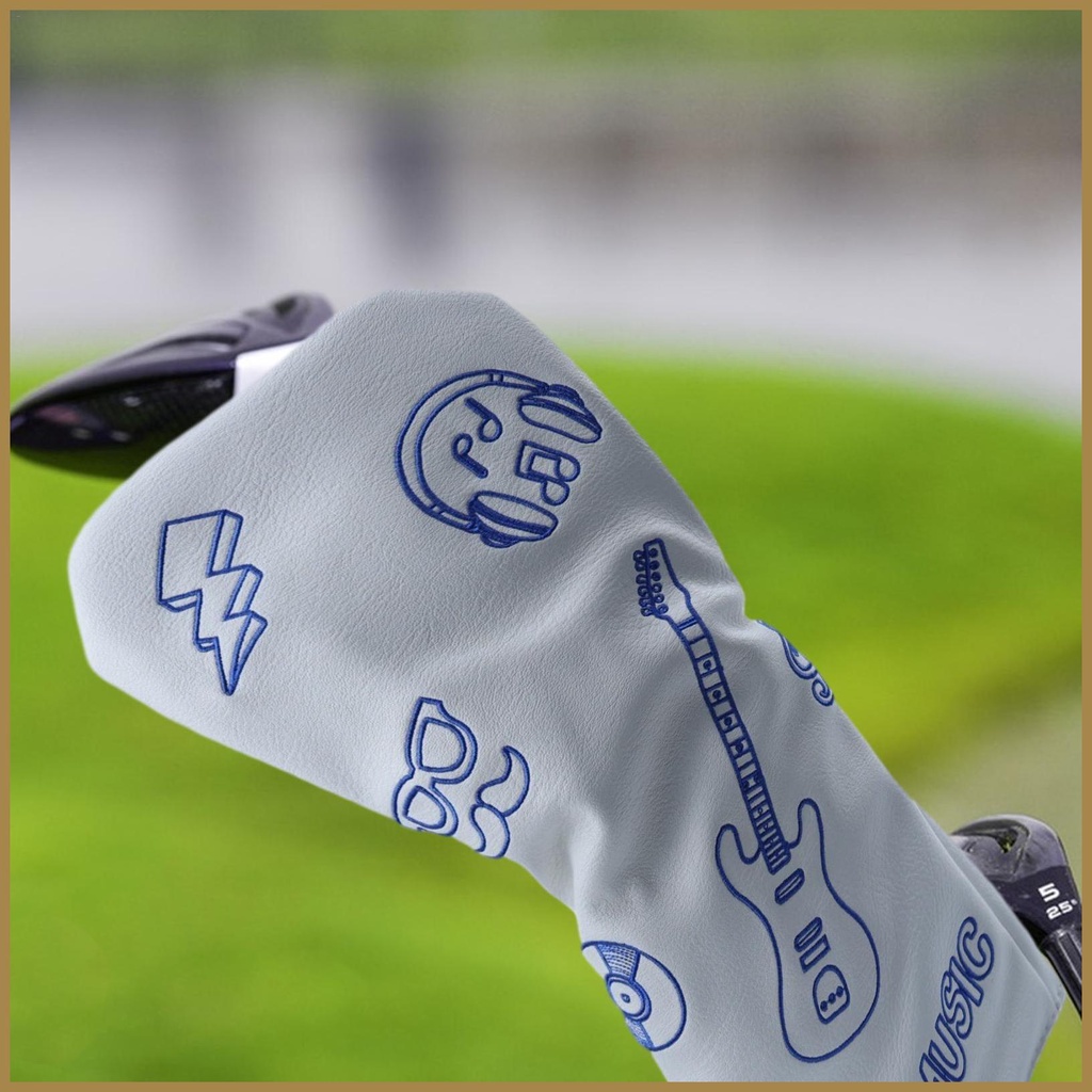 Wood Driver Headcovers PU Weatherproof Club Cover with Guitar Pattern