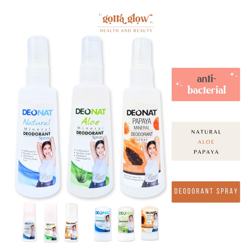 Deonat Natural Aloe Papaya Mineral Deodorant Spray / Stick Tawas