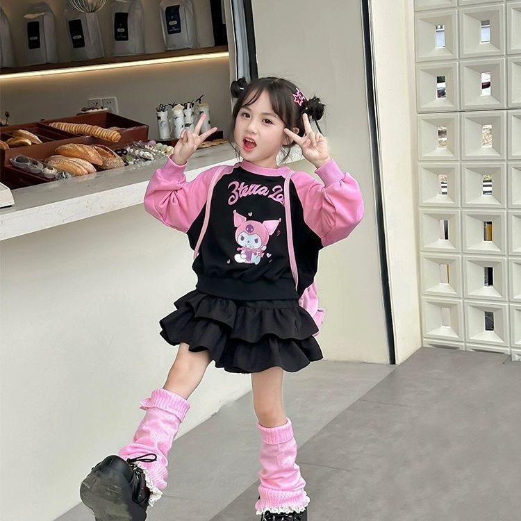 Girl Kuromi Suit Set Children's Kids Clothes Kuromi Top Costume Skirt ...