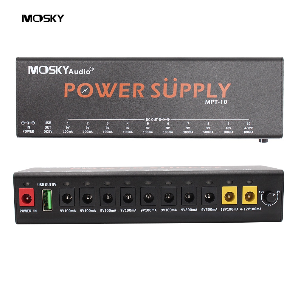 MOSKYAUDIO MPT10 Electric Guitar Effects Pedal POWER SUPPLY 10channel