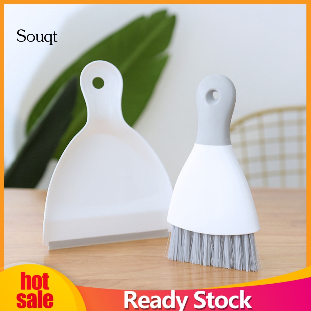 Souqt Countertop with Handheld Broom and Dust Collector Small Broom and