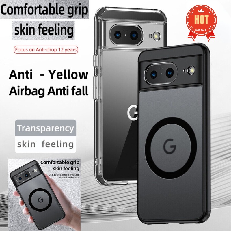 Custodia B-SPIN Hybrid Trasparente Antiurto Per Google Pixel 9 Pro, 8A, 9, 7, 6 E Più