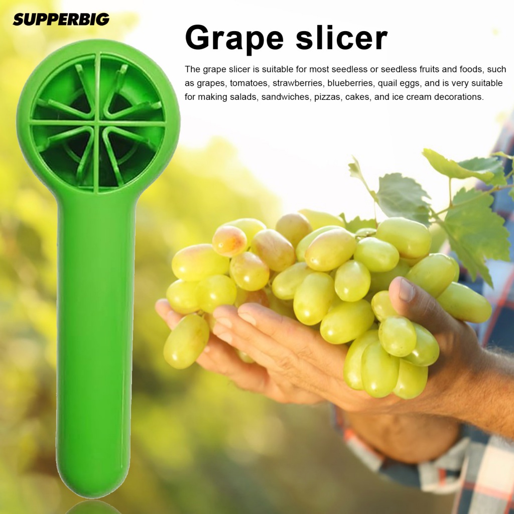 supperbig Grape Slicer Long Handle Baby Grape Slicer Easytouse