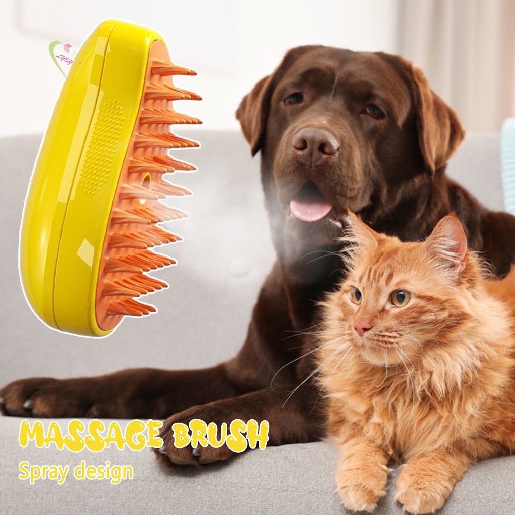 3 In 1 Cat Steamy Brush Easy Using Pet Massage Brush For Pet Hair