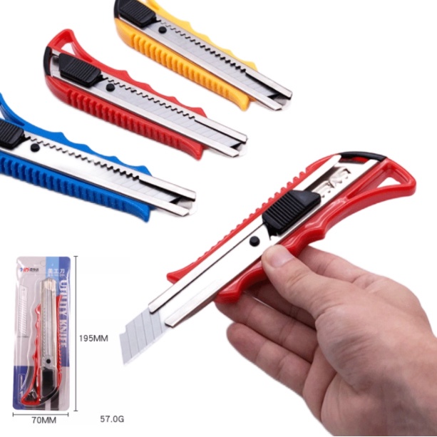 Plastic Handle Sliding Retractable Utility Knife Cutter Paper Sliding ...