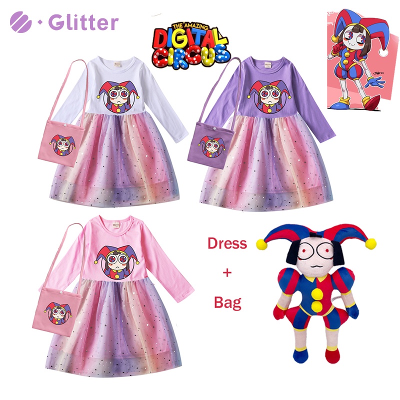 The Amazing Digital Circus Cosplay Costume Dress for Kids Girl Pomni ...