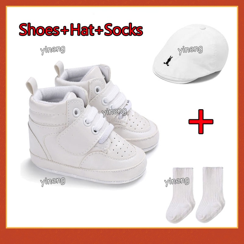 Infant Boys Soft Dedication Cross Church White Baptismal Shoes hat socks Set 0 18 Months Newborn Christening Shoes for Baby Boy Girl 1 Year Old Toddler Sports Sneakers Footwear Shopee Philippines