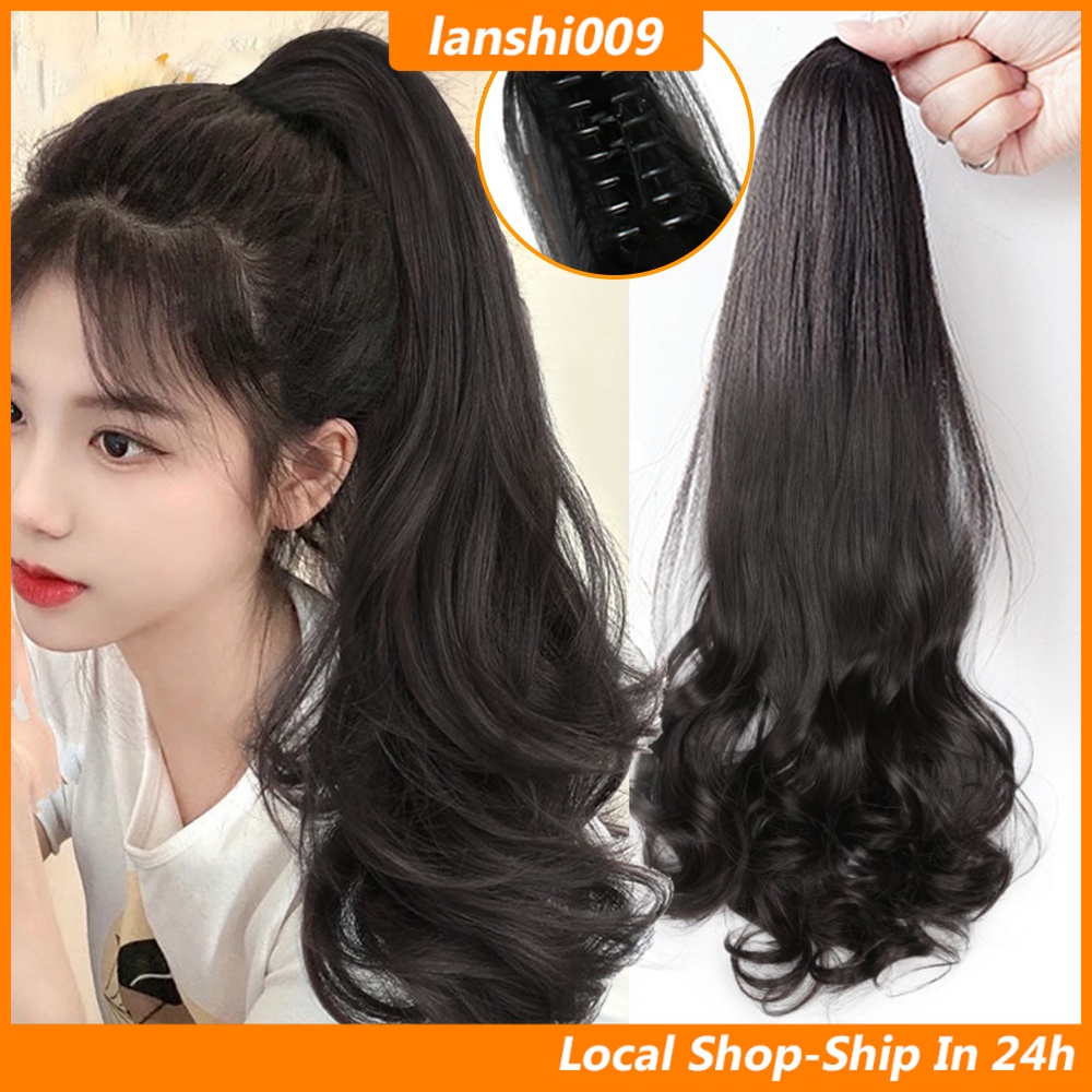 Fashion Women's Wig Ponytail 22 Inch Long Curly Hair / Long Straight ...