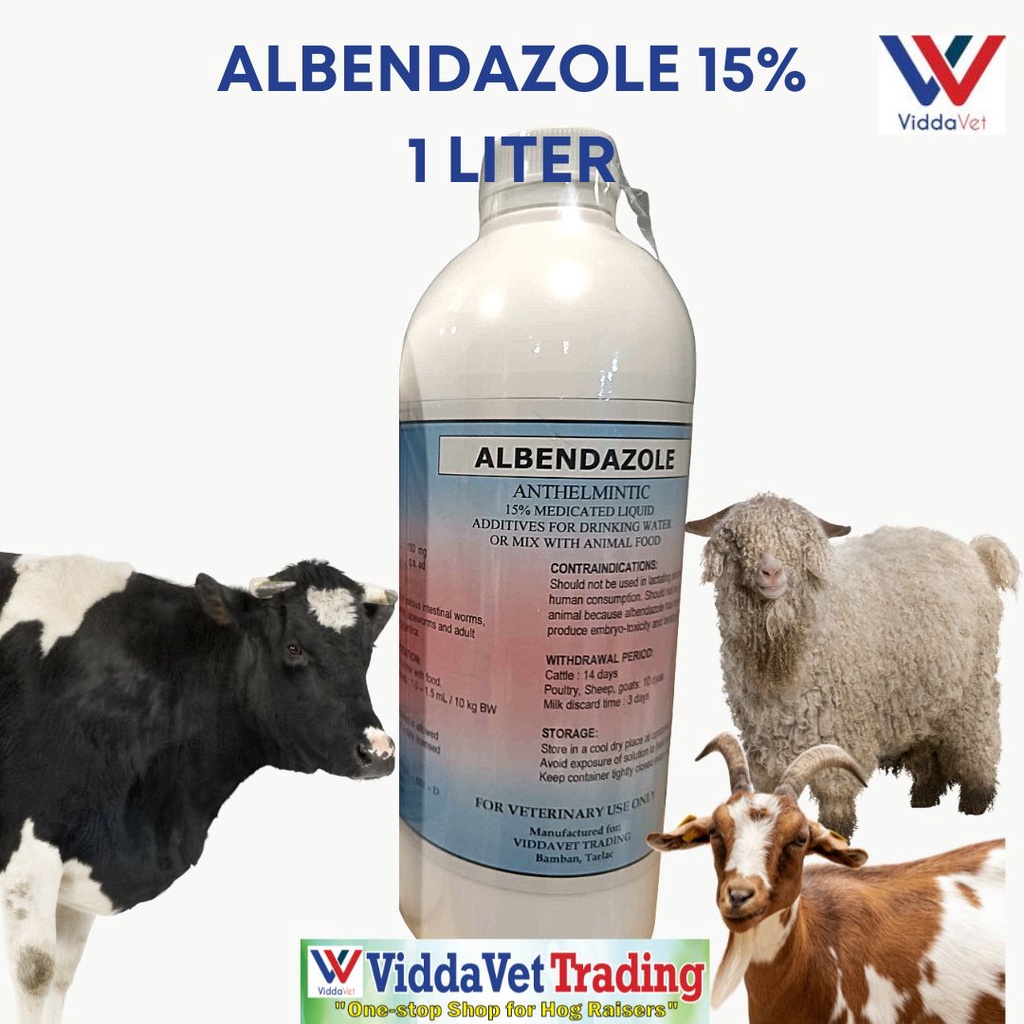 1 liter Albendazole dewormer for farm animals goat sheep pig cattle ...