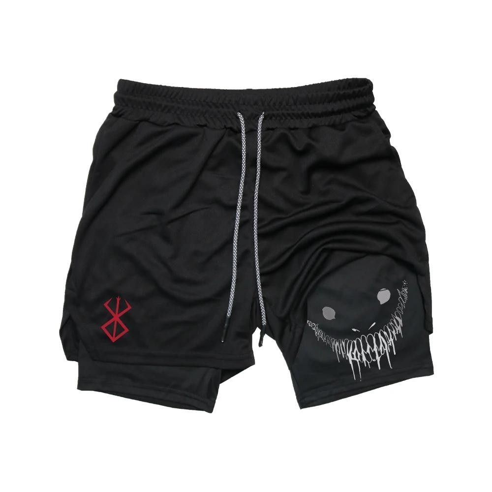 Anime Berserk Running Shorts Men Fitness Gym Training in