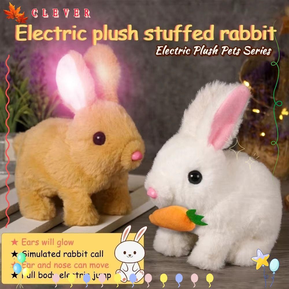 CLEVER Easter Realistic Bunny Toy, Stuffed Doll Shaking Ears Smart Pet ...