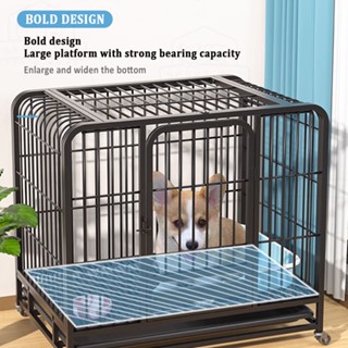 Square Tube Dog Cage Stainless Steel Dog Cage With Poop Tray Pet Cage ...