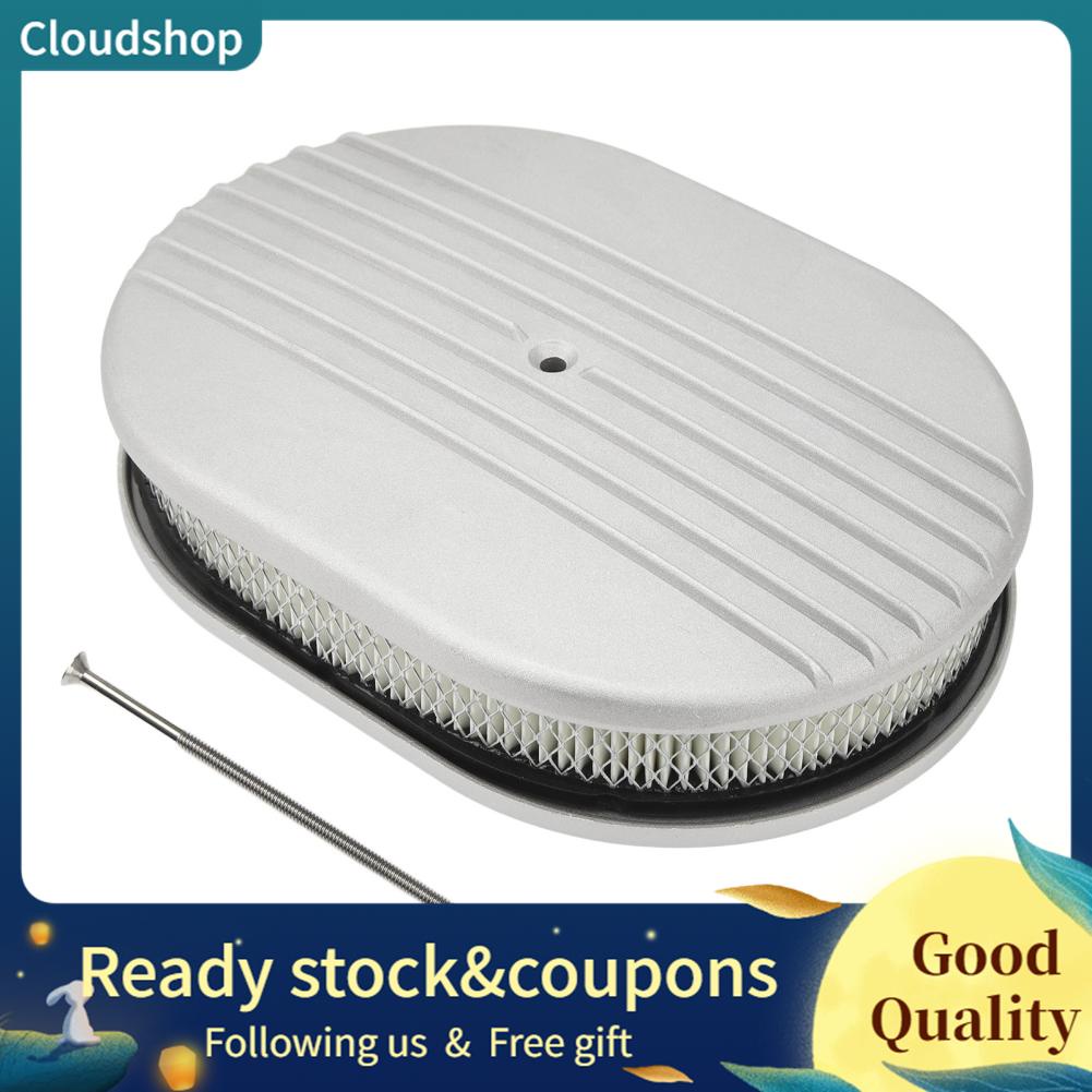 Oval Air Cleaner Aluminium Alloy 12in Half Finned Filter