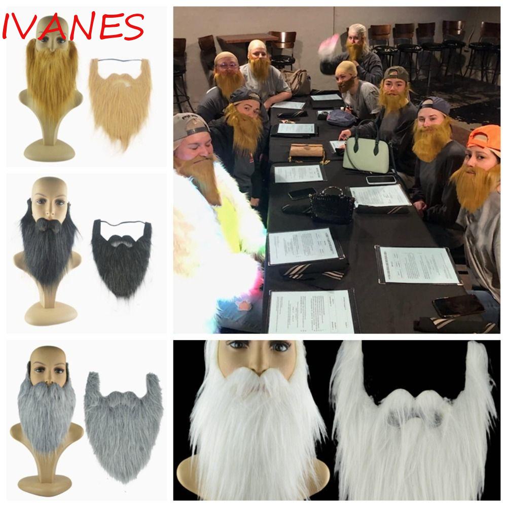 Ivanes Realistic Fake Beard Artificial Beard Fake Beard Halloween Fake Mustache Fun Long Fluff