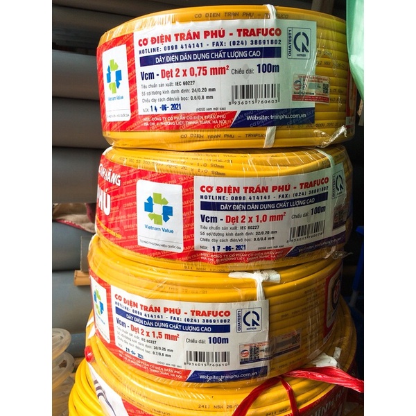 TRAN PHU electrical wire [GENUINE] - 100% copper core Double electrical ...