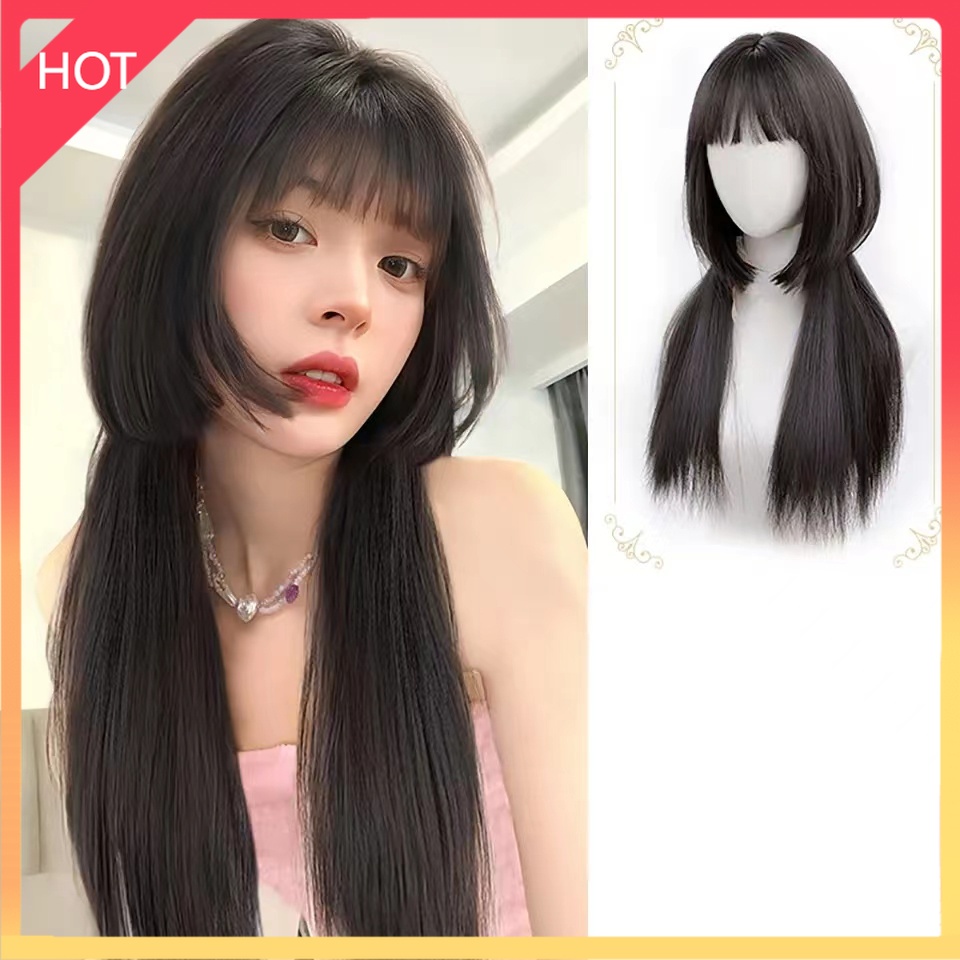 Jellyfish Head Wig Women's Long Straight Hair Wig Full Headset