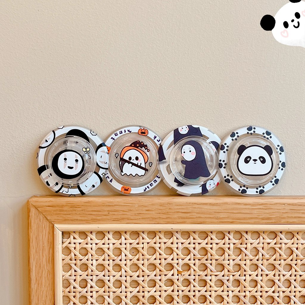 Magnetic Attraction Phone Holder Round Shape Kickstand Cartoon Cute ...