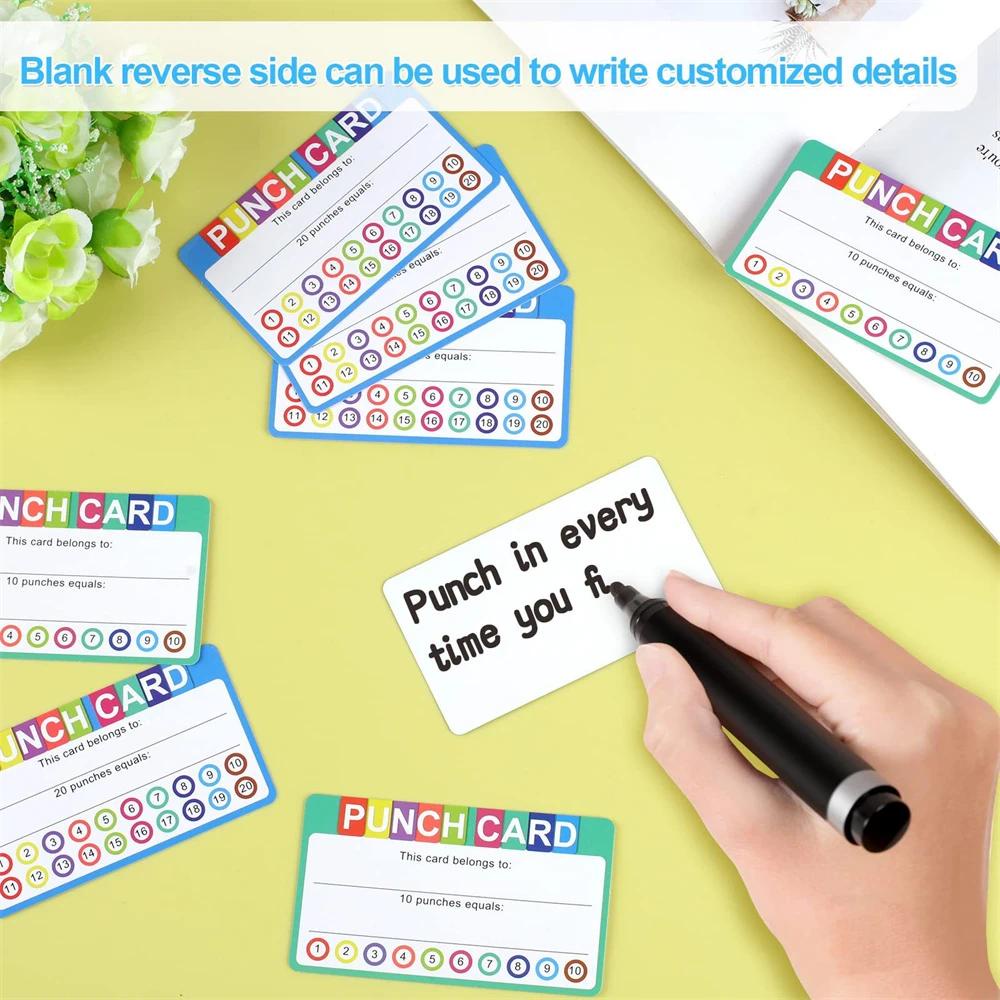 50Pcs Good Habits Develop Punch Cards Record Children's Behavior Reward