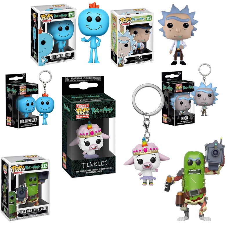 Funko Pop Rick and Morty Tinkles Kirkland Meeseeks Keychain Pickle Rick ...