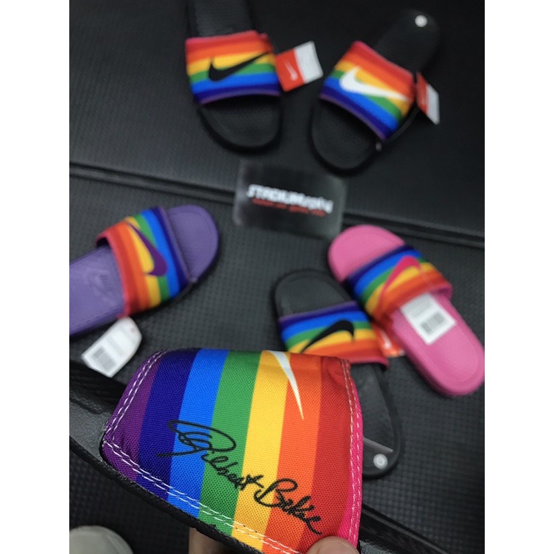 NIKE PRIDE BETRUE LGBTQ+ SLIDE SANDALS TOP GRADE PREMIUM QUALITY OEM ...