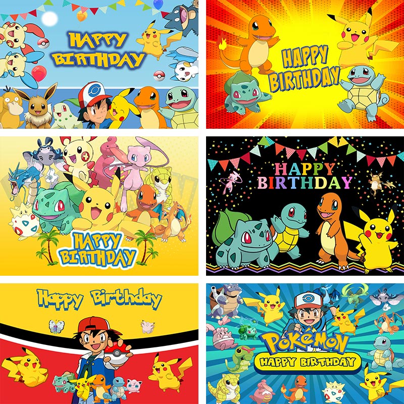 Pokemon Backdrop For Photography Baby Shower Kids Children Girl Boys ...