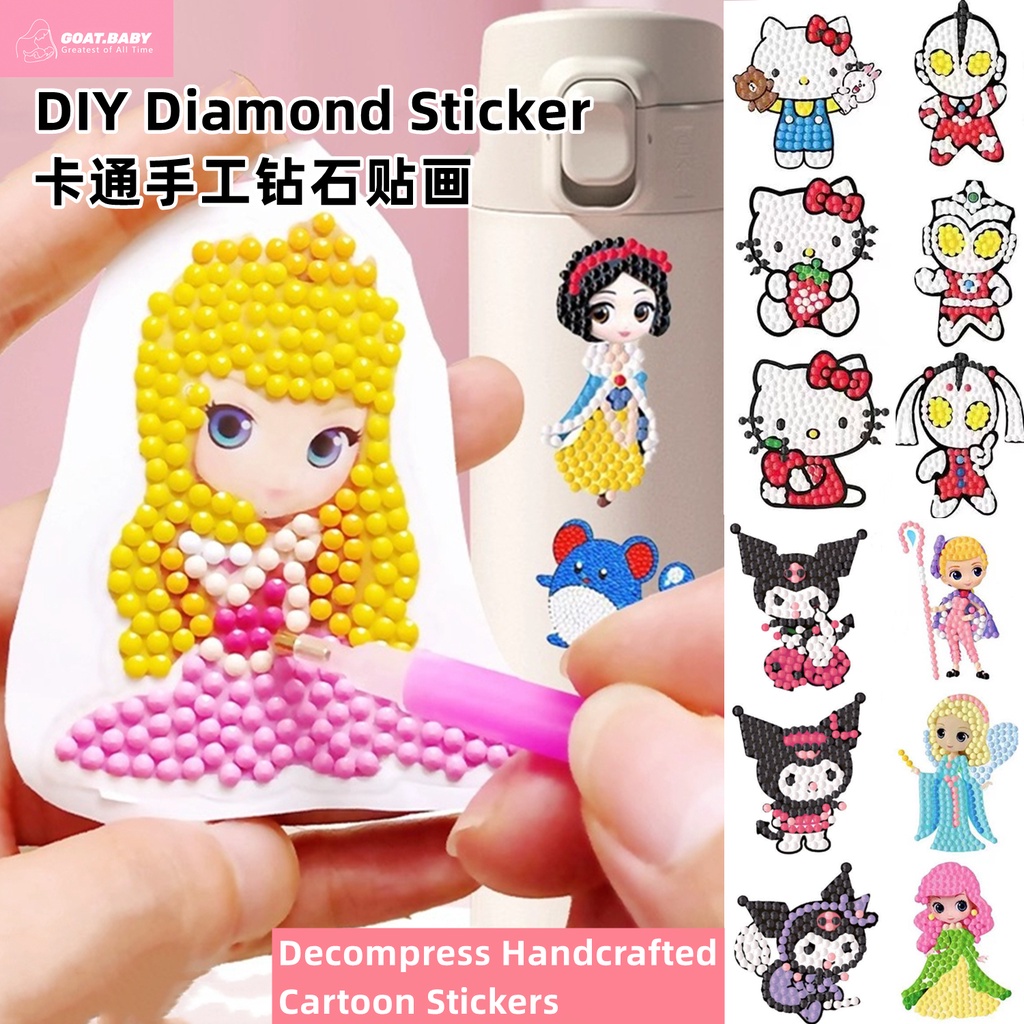 5D DIY Diamond Sticker Kids Diamond Painting Cute Cartoon Kuromi Sanrio ...