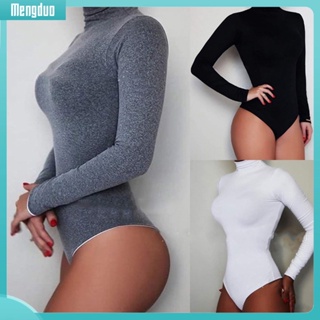 2023 Womens Solid Color Long Sleeve Bodysuit With Tummy Control