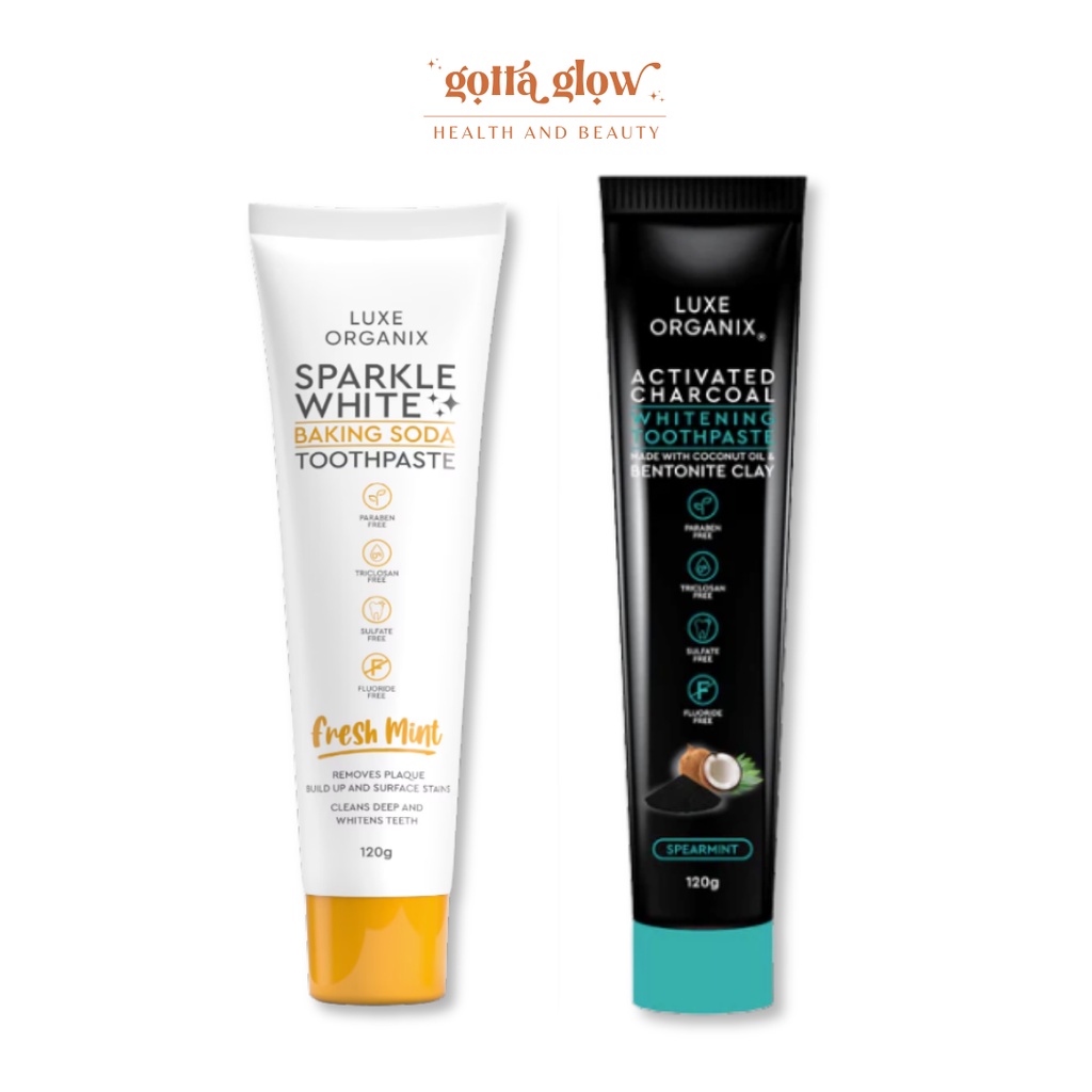 Luxe Organix Sparkle White Baking Soda / Activated Charcoal Whitening