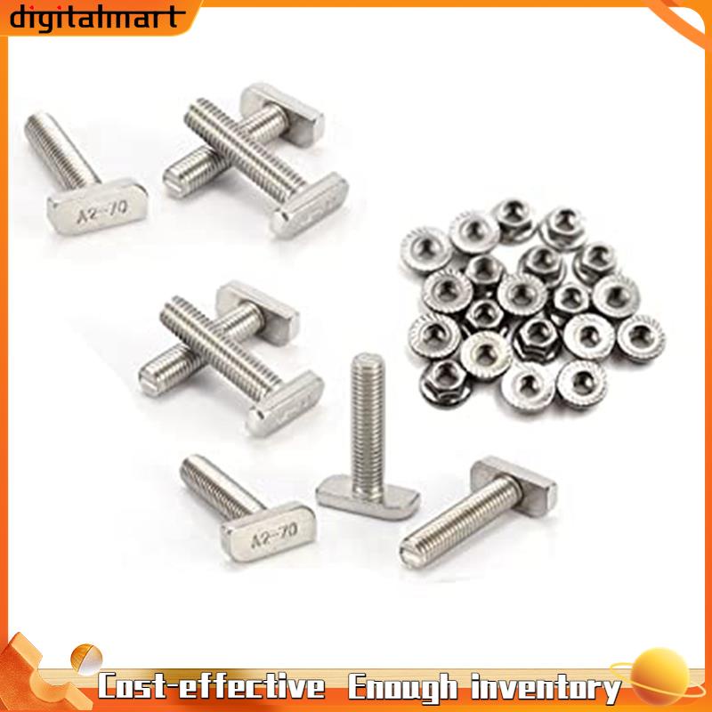 [digitalmart]12Piece T Slot Bolt Replacement,M10 X 25 Screws, A270