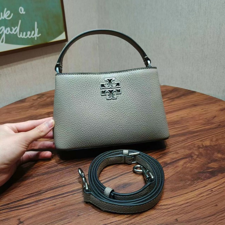 COD！Tory Burch Britten Series Lychee Print Cow Leather Mini Tote Bag