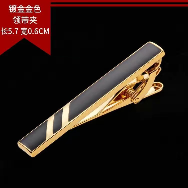 PlandleLee Slim Tie Clips For Men Brass - 3 Pieces Tie Clips For Wedding Business Gift, Narrow Size, Wedding Tie Clip Set, Gift (Silver/Gold/Black
