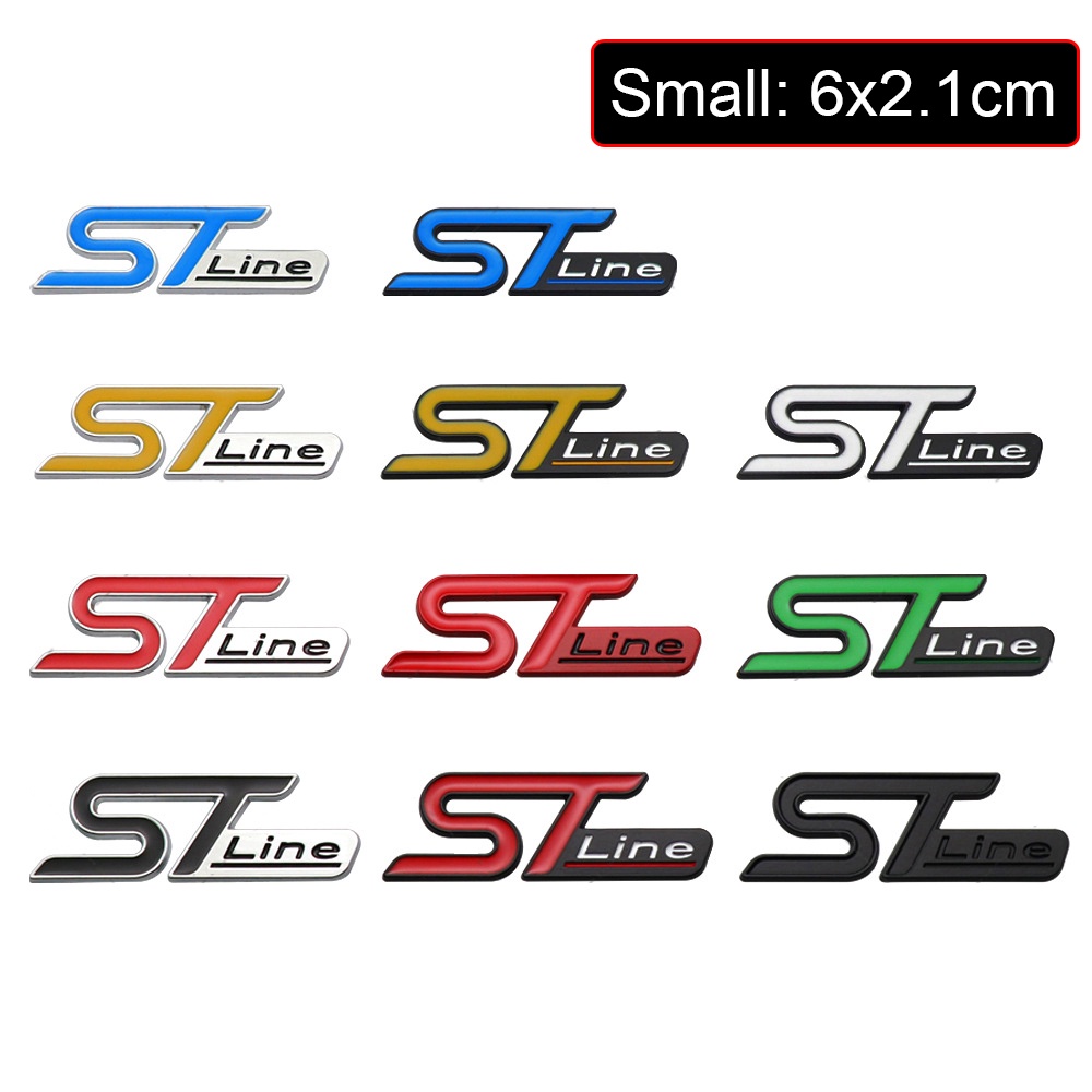 Metal ST Line Car Side Emblem Sticker Tail Trunk Badge Decal for Ford