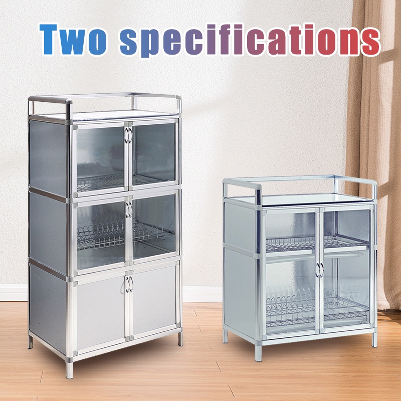 2/3layers Multipurpose Kitchen Aluminum alloy cabinet Dishes ...