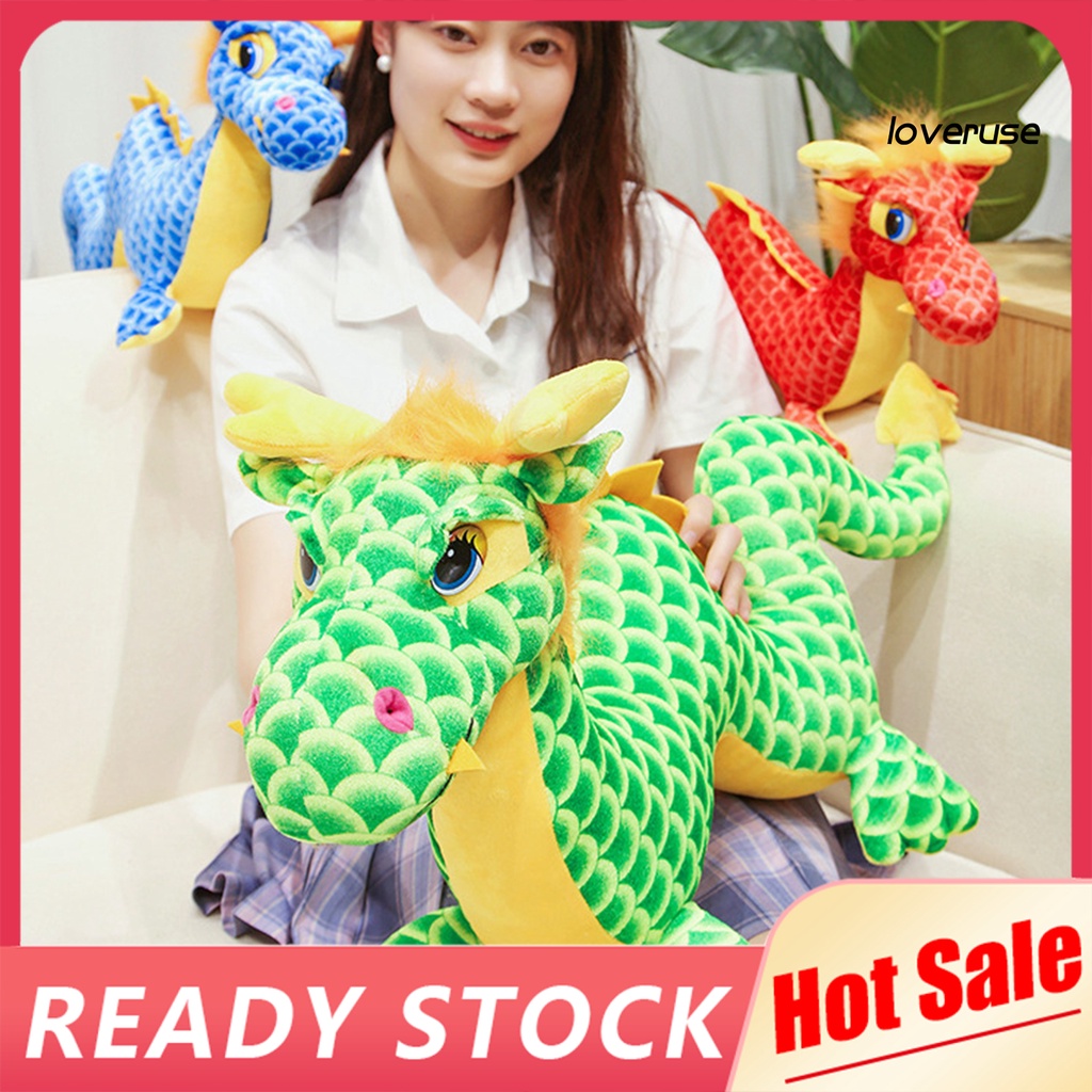 loveruse Chinese Dragon Plush Doll Clear Scales Print Standing Cute