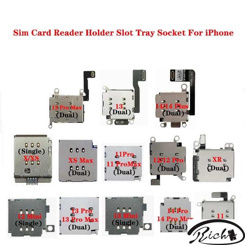 Sim Card Reader Holder Slot Tray Socket Flex Cable For iPhone X XR XS