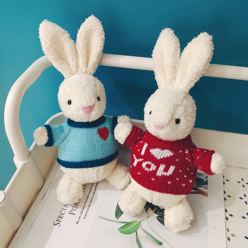 Rabbit Plush Toy Influencer Cute Little White Rabbit Doll Doll Sleeping ...