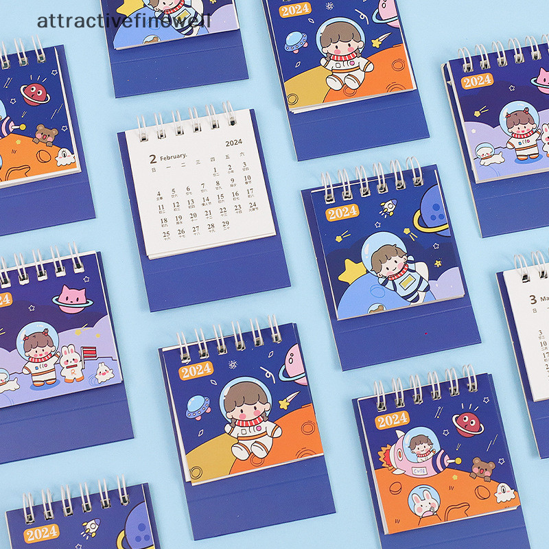 [attractivefinewell] 2024 Cute Astronaut Calendar Delicate Mini