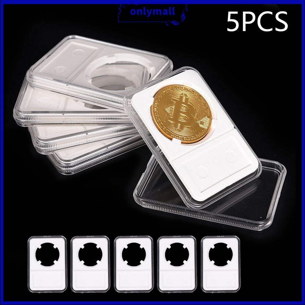 [ONMA} 5Pcs Commemorative Coin Slab Holder Coin Display Storage Box ...