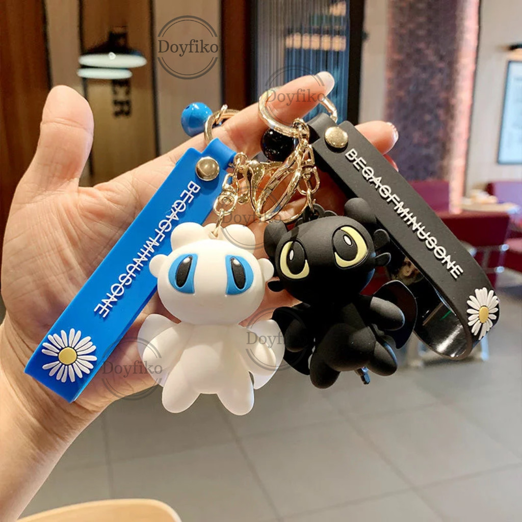 GANTUNGAN Toothless Night Fury Keychain How to Train Your Dragon Naga ...