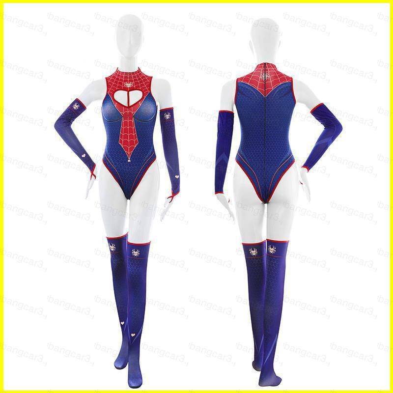 Ins Women Body Lingerie Spider Women Bodysuit Dress Crotchless Cosplay