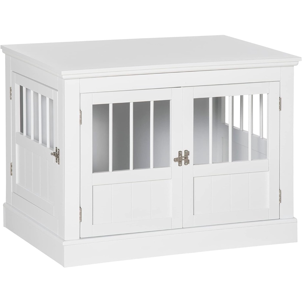 Dog Crate End Table with Triple Doors, Wooden Dog Crate Furniture