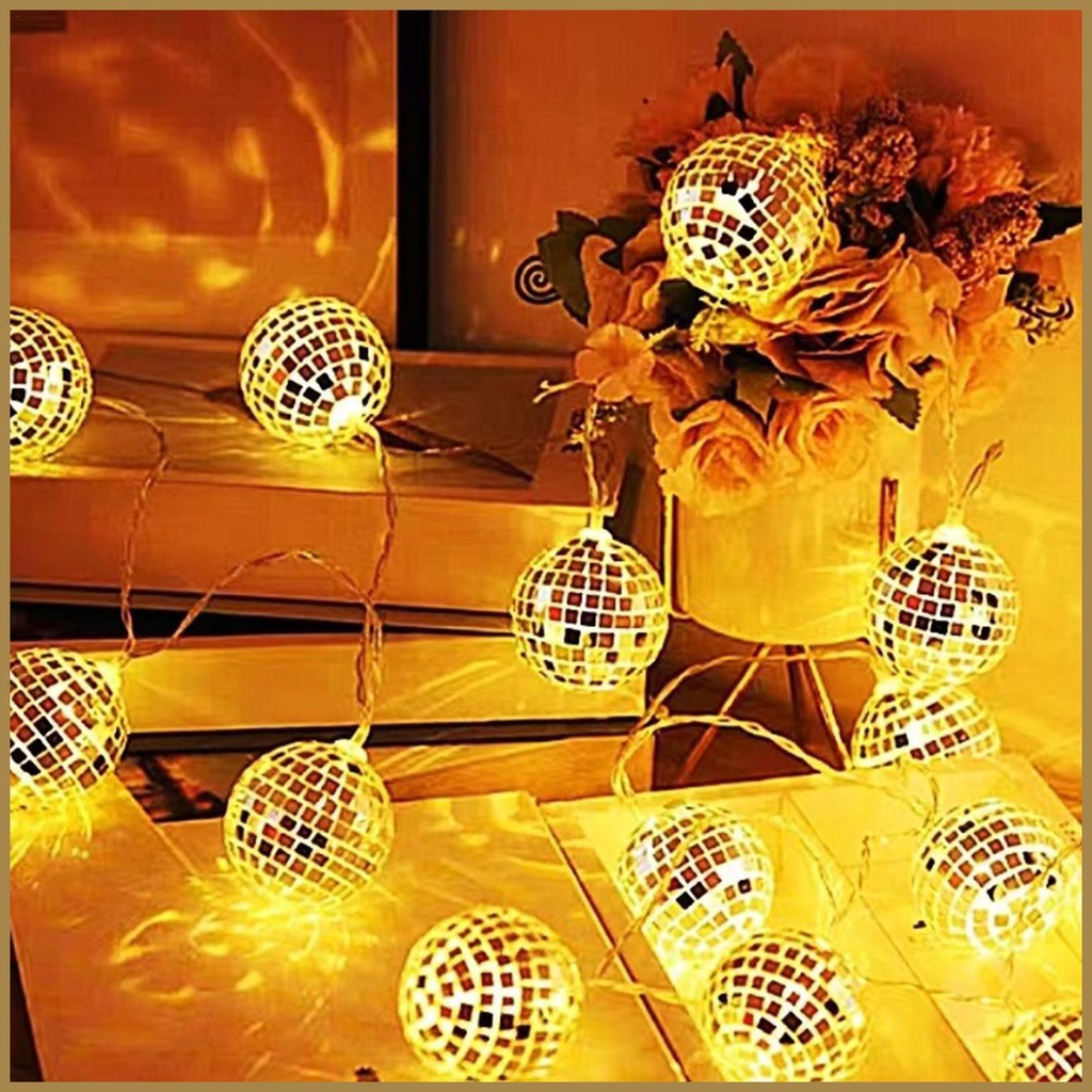 Disco Led Ball String Aesthetic Mirror Ball String Light with USB