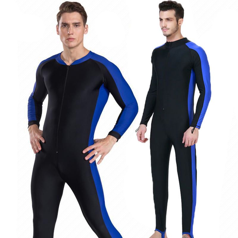 Diving Suit Full Body OnePiece Men SunProof LongSleeved Swimsuit