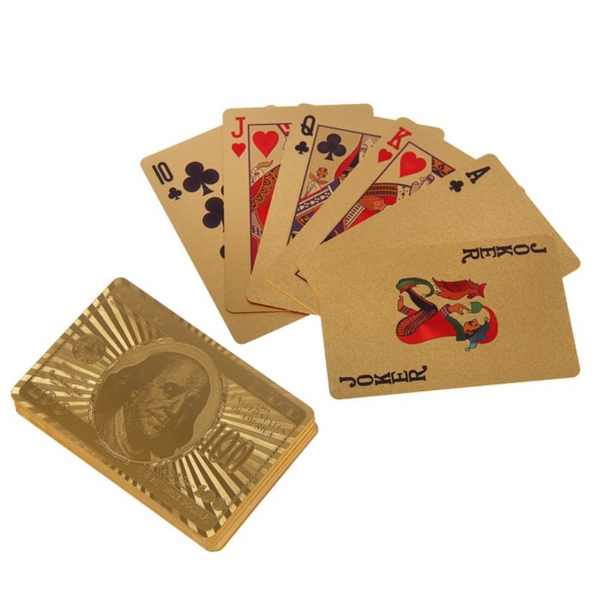 54pcs Metal playing cards washable Gold Foil playing card toys ...