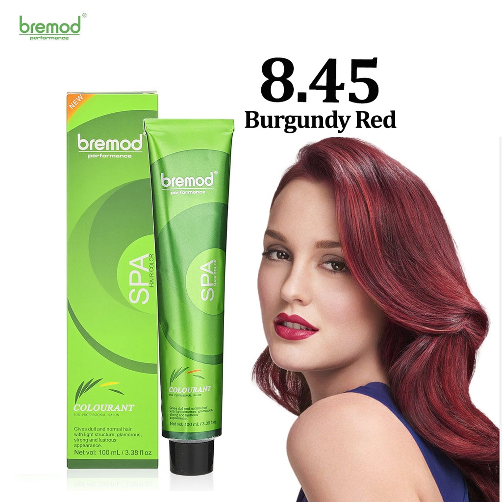 Bremod Hair Color 8.45 Burgundy Red / 7.5Red Brown Dye Cream 100ml Semi ...