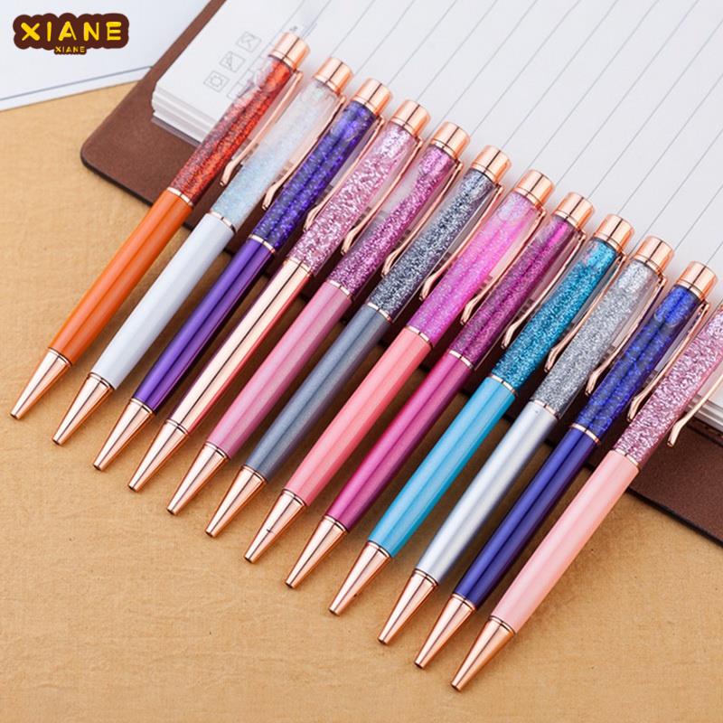 Ballpoint Pen Crystal Gold Foil Metal Copper Diamond Ball Pen Shopee