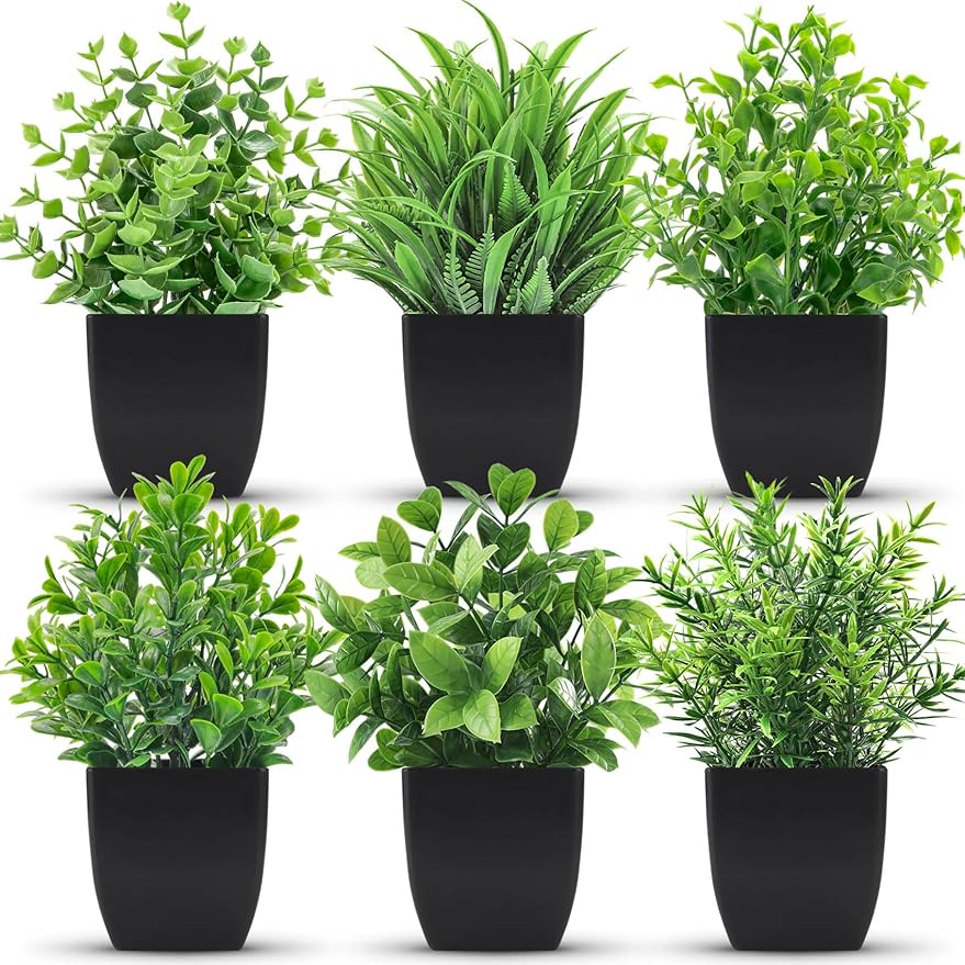 Small Fake Plants Artificial Potted Faux Plants in Pot for Home Office ...