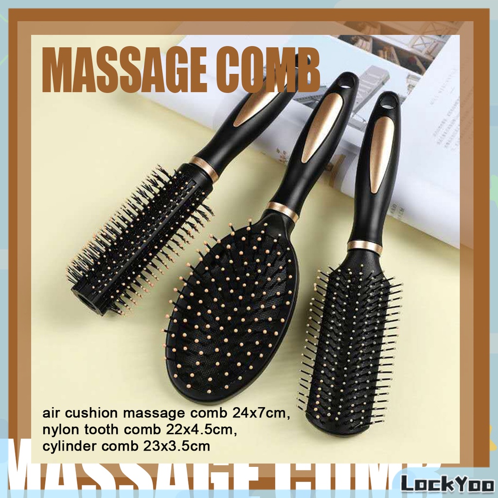 Lockyoo Massage Comb Hair Brush Anti-static Detangle Comb Scalp Square ...